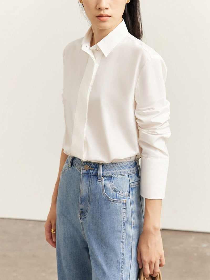 Vanissy - Chemises minimalistes à manches longues pour femmes - Chemisier femme élégant pour le bureau, parfaits pour l'automne, nouvelle collection
