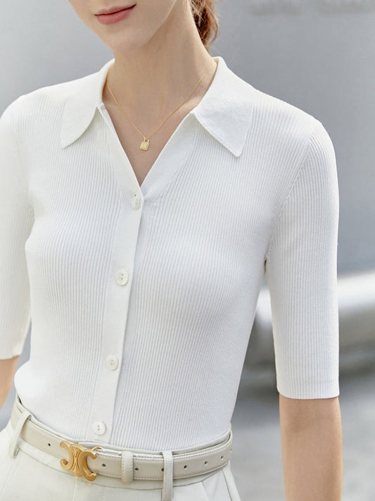 Vanissy - T-shirts Minimalistes pour Femmes - Style Polo à la Mode