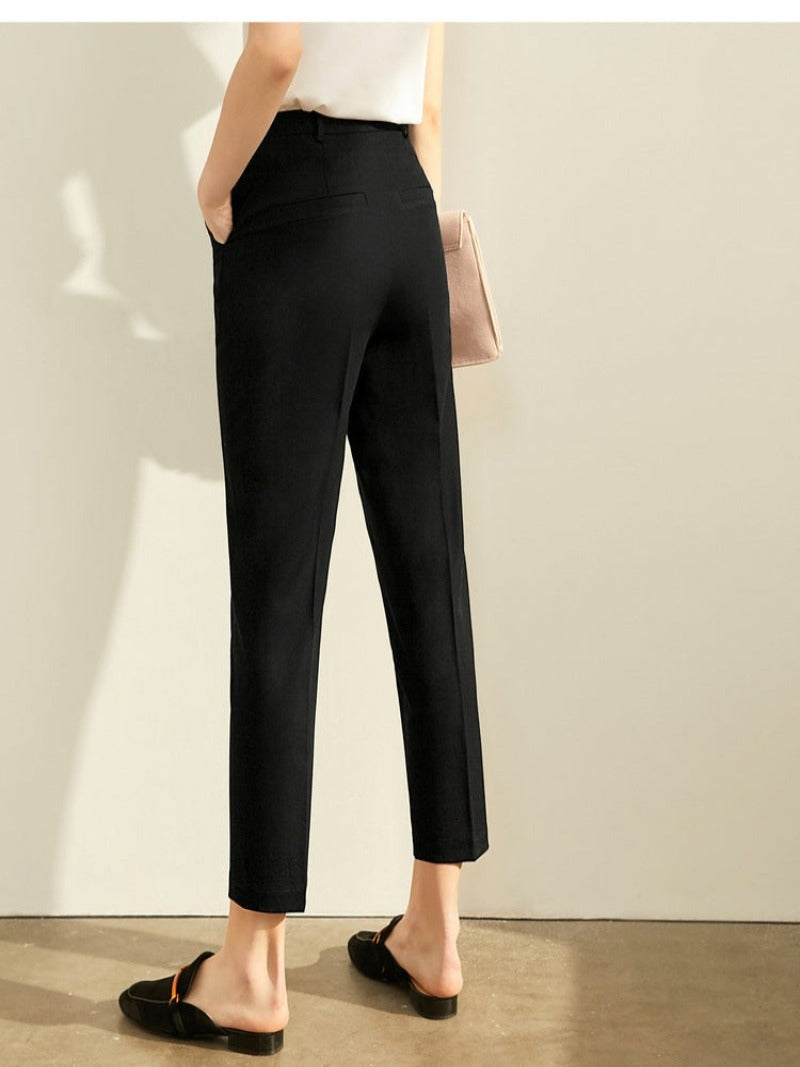 Vanissy - Pantalon de Bureau Taille Haute pour Femme - Noir, Collection Printemps Été