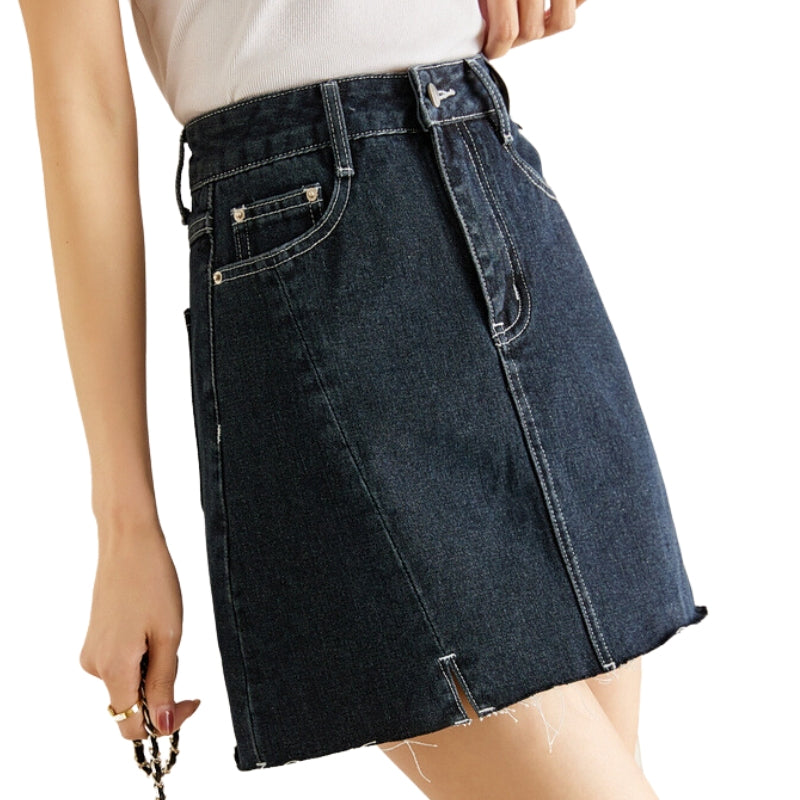 Vanissy - Venchman - Mini Jupe en Denim pour Femme : Style Décontracté et Streetwear pour l'Été 2023