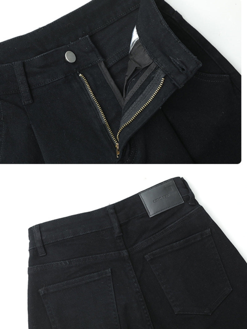 Vanissy - ean Vintage Décontracté pour Femme - Pantalon Droit Taille Haute, Style Harun, FjSpring, Automne