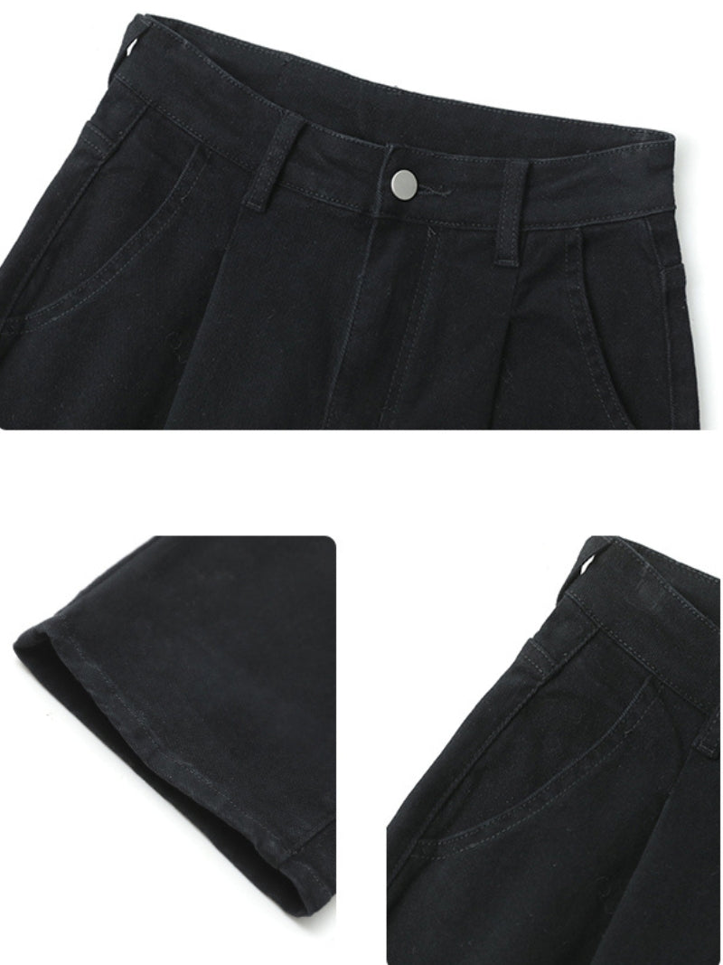 Vanissy - ean Vintage Décontracté pour Femme - Pantalon Droit Taille Haute, Style Harun, FjSpring, Automne