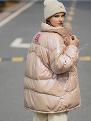 Vanissy - Veste en Duvet Minimaliste Rose vif pour Femme : Chaleur, Style Élégant, doudoune, manteaux chauds d'hiver