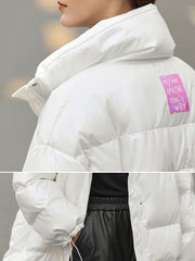 Vanissy - Veste en Duvet Minimaliste Blanc pour Femme : Chaleur, Style Élégant, doudoune, manteaux chauds d'hiver