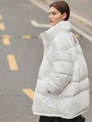 Vanissy - Veste en Duvet Minimaliste Blanc pour Femme : Chaleur, Style Élégant, doudoune, manteaux chauds d'hiver