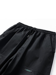 Vanissy - Pantalon Cargo Multi-Poches pour Hommes : Streetwear, Beige et Noir, Baggy, Jogging, Longueur Cheville, Décontracté, Nouvelle Collection Été