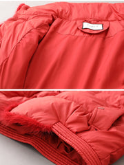 Vanissy - Doudoune en duvet de canard rose pour femme - Col montant, courte, optique chaude, combinaison d'hiver, vêtements de luxe élégants