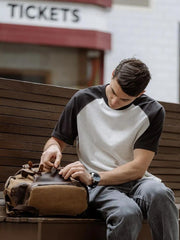 Vanissy - Élégance Estivale Définie : T-Shirt Homme à Manches Courtes en Coton Surdimensionné, Couleurs Contrastées et 265g de Confort Exceptionnel