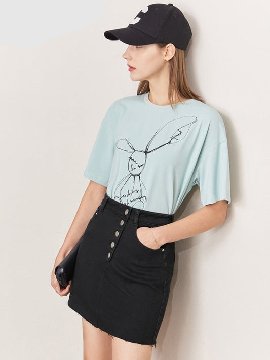 Vanissy - Mini-Jupe en Jean Noir pour femme,  Tendance Garde-robe,  Modernité, minimaliste, Mini-jupe