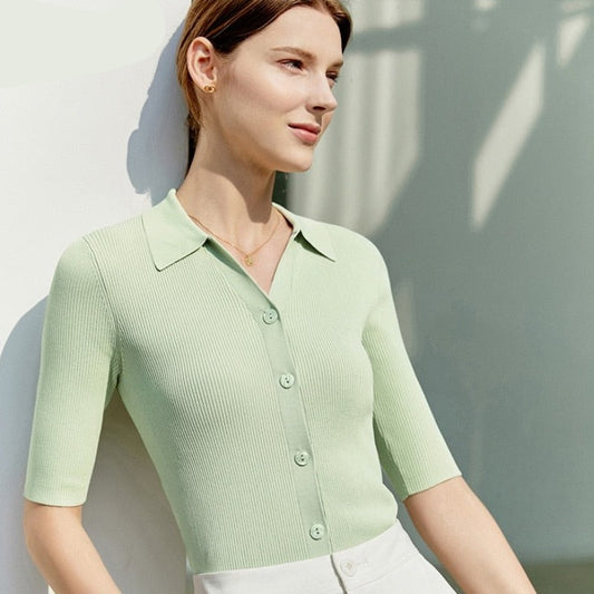Vanissy - T-shirts Minimalistes pour Femmes - Style Polo à la Mode